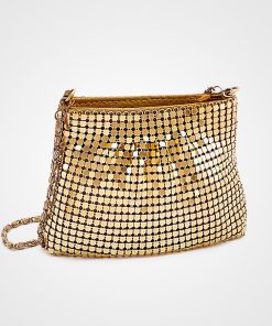 Bright Gold Purse With Chain